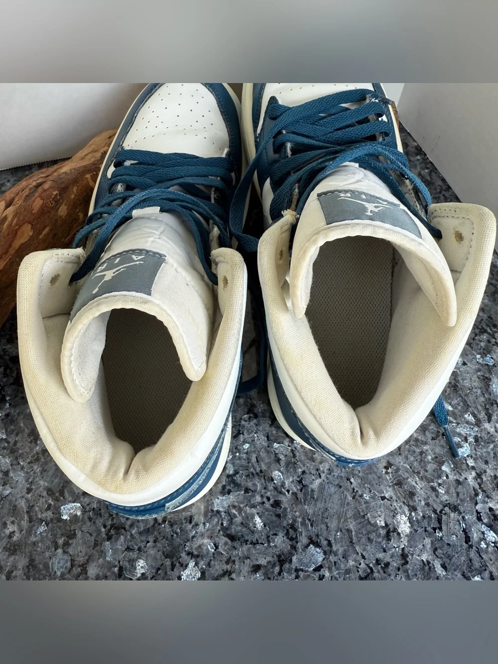 Nike Air Jordan 1 Mid Sneakers, Sky J French Blue White, BQ6472-414 W size 11